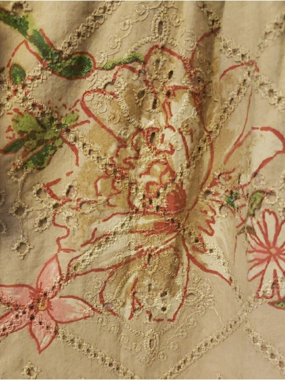 A Rare Bird NWT 100% Cotton Women's Wide Leg Boho Ruffle Pants - Beige Floral - Picture 7 of 13